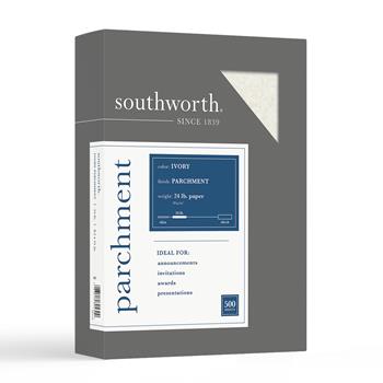 Southworth&#174; Parchment Paper, 8.5&quot; x 11&quot;, 24 lb, Ivory, Parchment Finish, 500 Sheets/BX