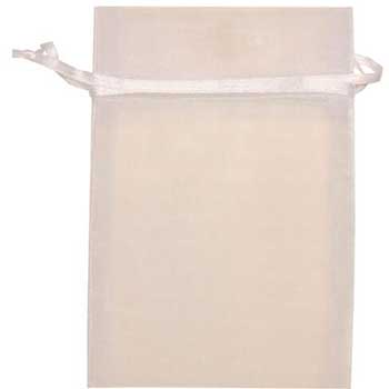 JAM Paper Sheer Organza Bags, 4&quot; x 5 1/2&quot;, White, 12/PK