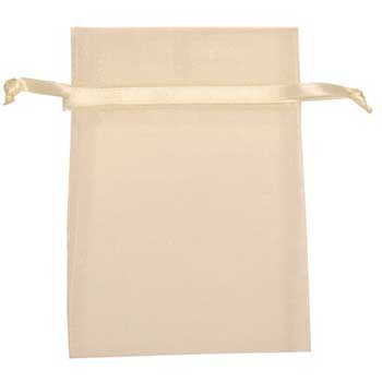 JAM Paper Sheer Bag, 4&quot; x 5 1/2&quot;, Ivory