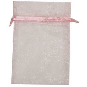JAM Paper Sheer Bag, 4&quot; x 5 1/2&quot;, Baby Pink
