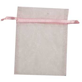 JAM Paper Sheer Bag, 5&quot; x 6 1/2&quot;, Baby Pink