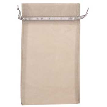 JAM Paper Sheer Organza Bags, 5 1/2&quot; x 9&quot;, Silver, 12/PK
