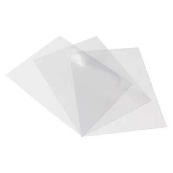 Spiral Binding Company Inc. 302 Clear Cover, 9&quot; X 11&quot;, Clear Gloss, Square Corner, w/Tissue, 10 Mil, Unpunched, 100/PK