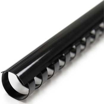 Spiral Binding Company Inc. Plastic Comb Binding, 19 Ring, 1-1/4&quot;, Black, 100/BX
