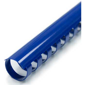 Spiral Binding Company Inc. Plastic Comb Binding, 19 Ring, 1&quot;, Blue, 100/BX