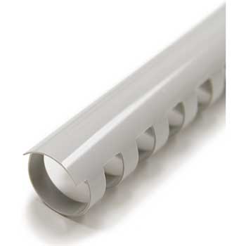 Spiral Binding Company Inc. Plastic Comb Binding, 19 Ring, 1/4&quot;, Gray, 100/BX