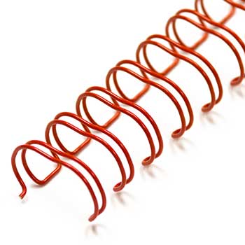 Spiral Binding Company Inc. Wire-O Binding, 1/4&quot;, Red, 32 Loop, 3:1 Pitch, 100/BX