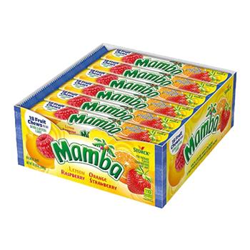 Mamba Assorted Fruit Chews Three Brick Stick Pack, 2.80 oz, 24/Box