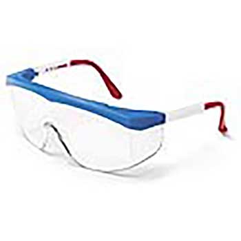 MCR Safety Stratos&#174; Red/White/Blue Frame Glasses, Clear Lens