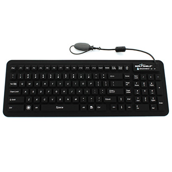 Seal Shield™ SEAL Glow 2 Keyboard, Cable Connectivity,Industrial Silicon Rubber Keyswitch, Black
