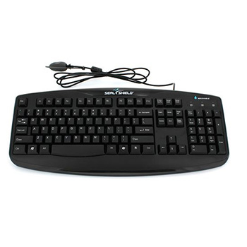 Seal Shield Silver Storm Keyboard - Cable Connectivity - PS/2 Interface - English, French - Membrane Keyswitch - Black