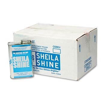 Sheila Shine Stainless Steel Cleaner &amp; Polish, 1qt Can, 12/Carton