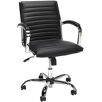 SuperSeats™ &quot;High Roller II&quot; Managerial Mid Back Swivel Tilt Chair, Black