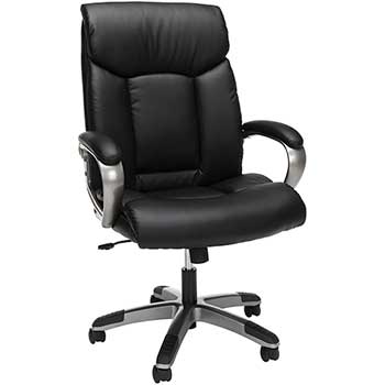SuperSeats™ &quot;Showstopper&quot; High-Back Leather Executive Swivel Chair, Black