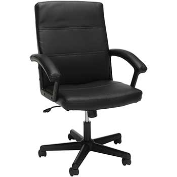 SuperSeats™ &quot;Topcat&quot; Executive Mid-Back Chair, Black Leather