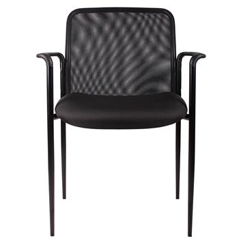 SuperSeats Sidekick Mesh Guest Side Chair, Stackable, Black