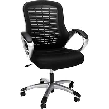 SuperSeats™ &quot;The Xcelerator&quot; High-Back Work Chair, Padded Mesh Seat, Mesh Back, Black