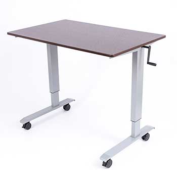 Luxor High Speed Crank Adjustable Stand-Up Desk, 48&quot;, Dark Walnut