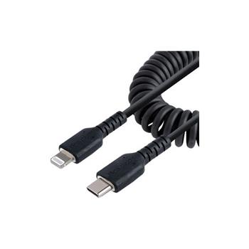 Startech.com USB-C to Lightning Coiled Cable, 20 in, Black