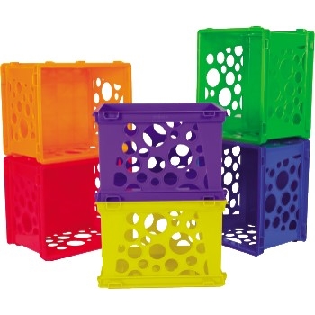 Storex Mini crate, Assorted Classroom Colors, 24/PK, 24 PK/CT