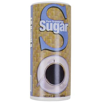Sugar Foods Generic Granulated Sugar Canister, 20 oz, 24/Case