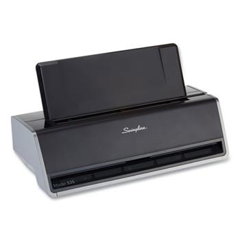 Swingline 28-Sheet Commercial Electric Three-Hole Punch, 9/32&quot; Holes, Platinum