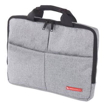 Swiss Mobility Sterling Slim Briefcase, Holds Laptops 14.1&quot;, 1.75&quot; x 14.25&quot; x 10.25&quot;, Gray