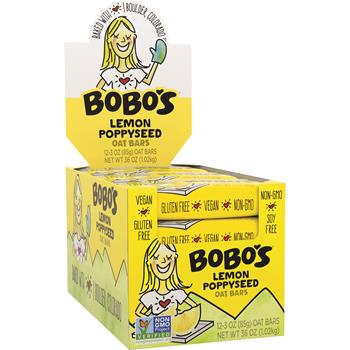 Bobo&#39;s Lemon Poppyseed Oat Bars, 3oz, 12/BX