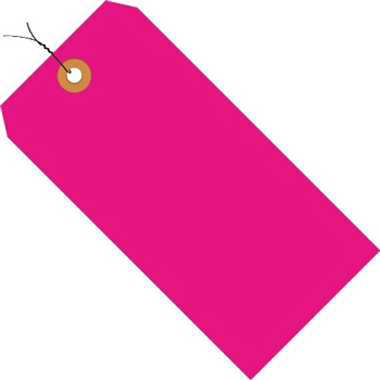 W.B. Mason Co. Shipping Tags, Pre-Wired, 13 Pt., 4 3/4&quot; x 2 3/8&quot;, Fluorescent Pink, 1000/CS