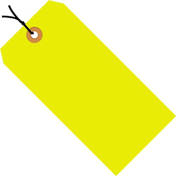 W.B. Mason Co. Shipping Tags, Pre-Strung, 13 Pt., 2 3/4&quot; x 1 3/8&quot;, Fluorescent Yellow, 1000/CS