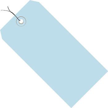 W.B. Mason Co. Shipping Tags, Pre-Wired, 13 Pt., 5 1/4&quot; x 2 5/8&quot;, Light Blue, 1000/CS