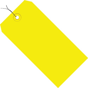 W.B. Mason Co. Shipping Tags, Pre-Wired, 13 Pt., 6 1/4&quot; x 3 1/8&quot;, Yellow, 1000/CS