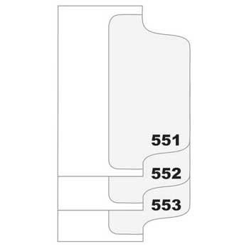 Legal Tabs Kleer-Fax&#174; Legal Index Divider, All-State™ Style, Letter Size, Side Tab,  551-575