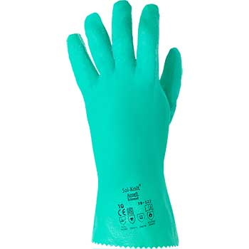 Ansell 39-122 Industrial Glove, Chemical/Liquid Resistant, Green, Size 9, 12/PK