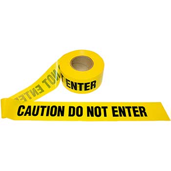Cordova Safety Barricade Tape, CAUTION DO NOT ENTER, 2.0 Mil, Yellow
