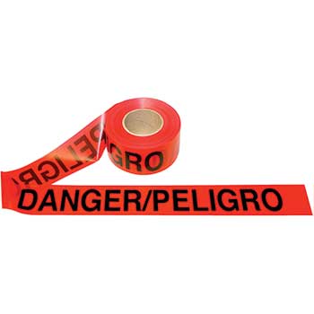 Cordova Safety Barricade Tape, DANGER/PELIGRO, Red