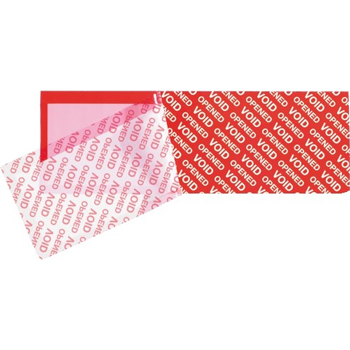 Tape Logic Security Strips on a Roll, 3.9 Mil, 2&quot; x 5 3/4&quot;, Red, 24/CS