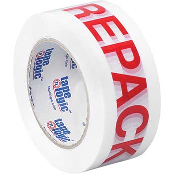 Tape Logic&#174; Pre-Printed Acrylic Carton Sealing Tape, &quot;Repack&quot;, 2&quot; x 110 yds., 2.2 Mil, Red/White, 36 Rolls/Case