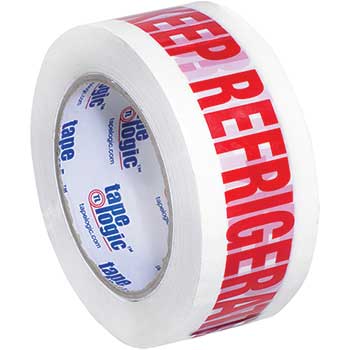 Tape Logic Pre-Printed Carton Sealing Tape, &quot;Keep Refrigerated&quot;, 2.2 Mil, 2&quot; x 110 yds., Red/White, 36/CS