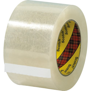 3M 313 Acrylic Carton Sealing Tape, 3&quot; x 55 yds., 2.5 Mil, Clear, 24 Rolls/Case