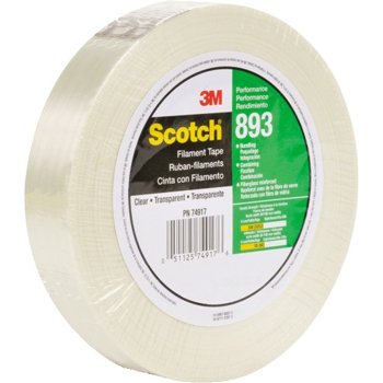 3M 893 Strapping Tape, 6.0 Mil, 3/4&quot; x 60 yds., Clear, 48/CS