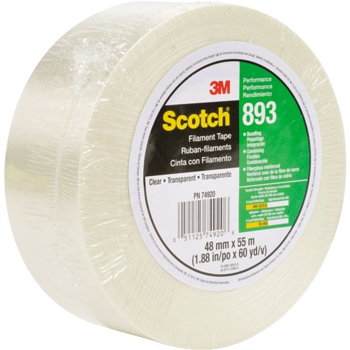 3M 9485PC Adhesive Transfer Tape, Hand Rolls, 5.0 Mil, 1&quot; x 60 yds., Clear, 6/CS