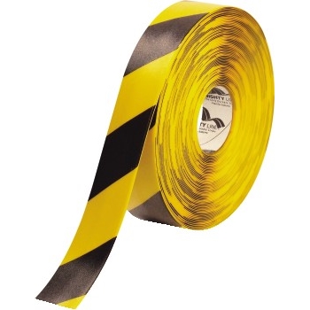 Mighty Line Deluxe Safety Tape, 60 Mil PVC, 2&quot; x 100&#39;, Yellow/Black