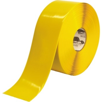 Mighty Line Deluxe Safety Tape, 60 Mil PVC, 4&quot; x 100&#39;, Yellow