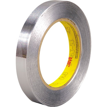 3M 425 Aluminum Foil Tape, 4.6 Mil, 1/2&quot; x 60 yds., Silver, 72/CS