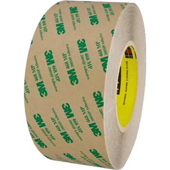3M 468MP Adhesive Transfer Tape, Hand Rolls, 5.0 Mil, 3&quot; x 60 yds., Clear, 1/CS