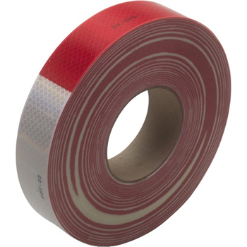 3M 983 Reflective Tape, 22.0 Mil, 2&quot; x 150&#39;, Red/White, 1/CS