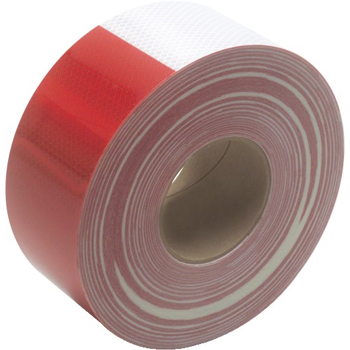 3M 983 Reflective Tape, 22.0 Mil, 3&quot; x 150&#39;, Red/White, 1/CS