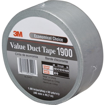 3M™ 1900 Duct Tape, 2&quot; x 50 yds., 5.8 Mil, Silver, 3 Rolls/Case