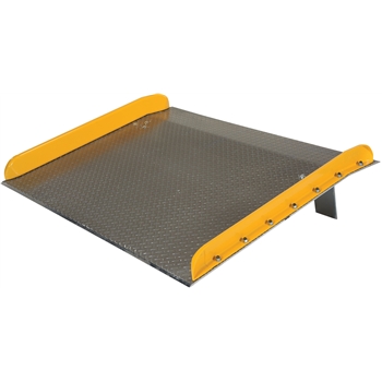 Vestil Aluminum Truck Dock Board with Steel Safety Curb, 15000 lb. Capacity, 60&quot; W x 48&quot; L, 7&quot; Height Difference